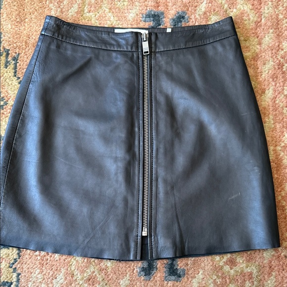 One Teaspoon Dresses & Skirts - One Teaspoon Black Leather A-Line Skirt